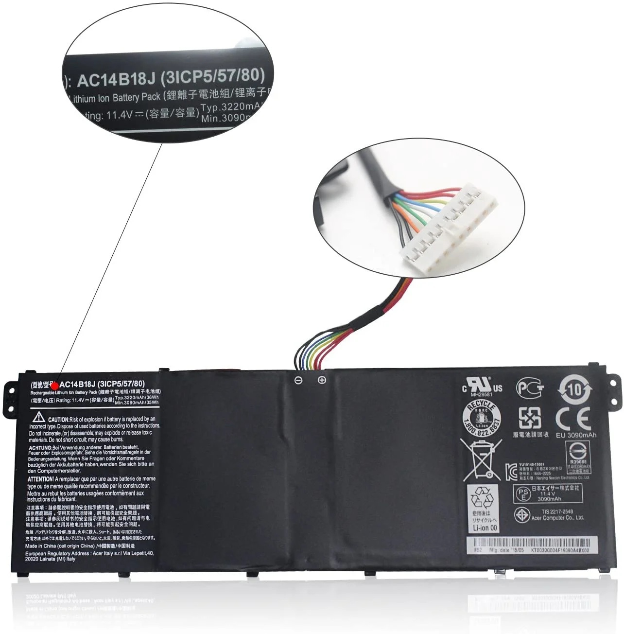 Acer ES1-512 Series Laptop Battery | Raplacement Laptop Battery (AC14B18J) - Image 3